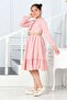 SHINY BUTTONS, BUTTON FRONT, LONG SLEEVE BELT DRESS