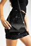 Women's Silvery Black Mini Portfolio Evening Dress Bag - 3