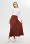 Brown Long Layered Skirt, Long Skirt, Cotton Skirt, Plus Size Skirt, Comfortable Fit Skirt, Hijab