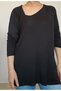 Black side V-neck combed cotton Viscose T-shirt - 5