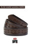 Men's Belt - 100% Genuine Buffalo Leather, Brown, Oval Box, Gift Dowry Holder - 5