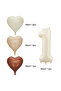 Cream Number Balloon Foil Heart Brown Shades Welcome Set - 2
