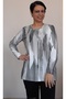 White and black printed round neck combed cotton Viscose T-shirt - 2