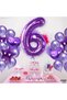 6 Year Old Purple Color Number Foil Balloon 6 Six Numbers Purple Color Helium Flying Foil Balloon 76 Cm Number Balloon - 4