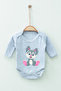100% Cotton Organic Sitting Cat Long Sleeve Bodysuit Baby Bodysuit