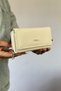 Large Size Horizontal Model Women's Wallet with Zipper and Cover Suitable for Daily Use 1003 cream - 4
