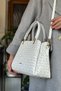 White Color 5 Compartment Women's Hand and Shoulder Bag Fast Shipping Quality Product 2120 - 3