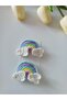 Rainbow Knit Handmade Elegance 2-Piece Snap Buckle Children's Hair Accessory