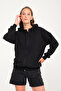 Unprinted Unisex Black Pocket Hooded Zipper Sweatshirt Cardigan - 5