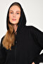 Unprinted Unisex Black Pocket Hooded Zipper Sweatshirt Cardigan - 6