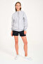 Unprinted Unisex Gray Pocket Hooded Zipper Sweatshirt Cardigan