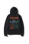 Unisex Black Hooded Sweatshirt Poison Back Printed