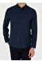 US Polo AssnSlim Fit Buttoned Collar Navy Blue Men's Shirt NOVA023K - 6