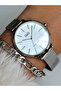 Steel Mesh Strap, Waterproof, Silver Color, Adjustable Strap Stylish Women's Wristwatch + Bracelet - 4