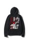 Unisex Black Hooded Sweatshirt Japondragon Back Printed