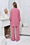 Women's Polo Neck Seersucker Pants Set - 8