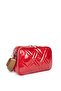 Women's Cross Strap Shoulder Bag Red Patent Leather - 6
