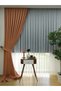 Orange Linen Background Curtain - 1/3 Close Pleat, Single Wing - 4