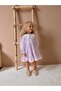 Girl's Scallop Collar Flared Linen Fabric Dress