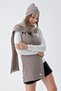 Women's Hair Knitted Soft Tuche Scarf Beanie Set Light Brown 23W503 - 3