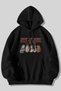 Stranger Things - Stranger Cats Printed Unisex Black Kangaroo Pocket Hooded Sweatshirt Hoodie