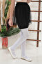Girls' Cotton Casual Pantyhose, 4 Seasons Plain White School Socks - 4