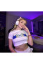 Handprint White Printed White Crop Top - 4