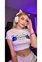Handprint White Printed White Crop Top - 2