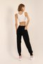 Black Pocket Detailed Cord-Tied Knitted Trousers - 4
