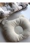 Mickey Poplin Cream Checkers Gold Flat Head Pillow - 3