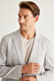 Men's Black-White Slim Fit Narrow Cut Mono Collar 100% Cotton Patterned Jacket - 3
