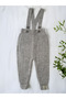 Hanging Buttoned Baby Kids Knitwear Leggings Salopet Stone Color