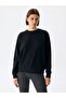 Basic Crew Neck Black Sweatshirt - 3
