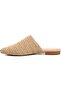 Park Moda Nude Beige Straw Rhinestone Stylish Comfortable Pointed Toe Open Back Summer Slippers Sandals Shoes - 2