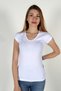 Women's Short Sleeve V-Neck White Body