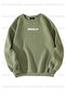 Brooklyn Printed Unisex Oversize Khaki-Navy Blue Double Sweathirt - 2