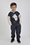 Boy's Two Thread Fabric Thick Rose Gold Knitted Basic Oversize Hooded Top and Bottom Tracksuit Set - 5