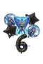Black Number Bat with Balloons Batman Concept 6 Years Birthday Party Balloon Set Batman Theme Party Set