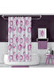 Bathroom Curtain 2x110x200 Double Wing Shower Curtain with Ring Gift 4954 Pink