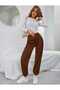 Thick Cotton Sweatpants with Legs and Elastic Waist - 4