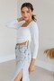 Women's Square Neck Side Tie Sandy Knitted Blouse White - 2