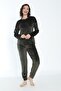 Women's Winter Sleep More Written Soft Velvet Pajama Set - 4