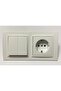 Zena Switch Grounded Socket Double Set with Frame White
