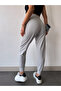 Women's Gray High Waist Stretchy Jogger Sweatpants - 4