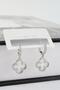 Women's Vip Series Zircon Stone Pearlescent Clover Model Clip-on Set of 2 Earrings - 4