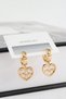 Women's Vip Series Baguette Zircon Stone Dangle Heart Model Clip-on Set of 2 Earrings - 3