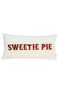 Sweetie Pie Patterned Cream Velvet Throw Pillow Cover (30 cm x 60 cm)