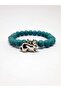 Turquoise Women's Natural Stone Design Bracelet with Hanging Rabbit Figure