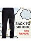 Ribbed Elastic Waist 97% Cotton Canvas Relaxed Cut School Pants - 3