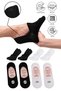 Bamboo Women's Ballet Black-White Socks Seamless Invisible Anti-Slip Heel Silicone Premium Pack of 4